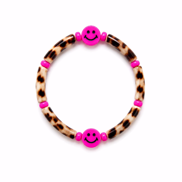 Armband tube panter met smiley — Kindersieraden — Colori Ribelle