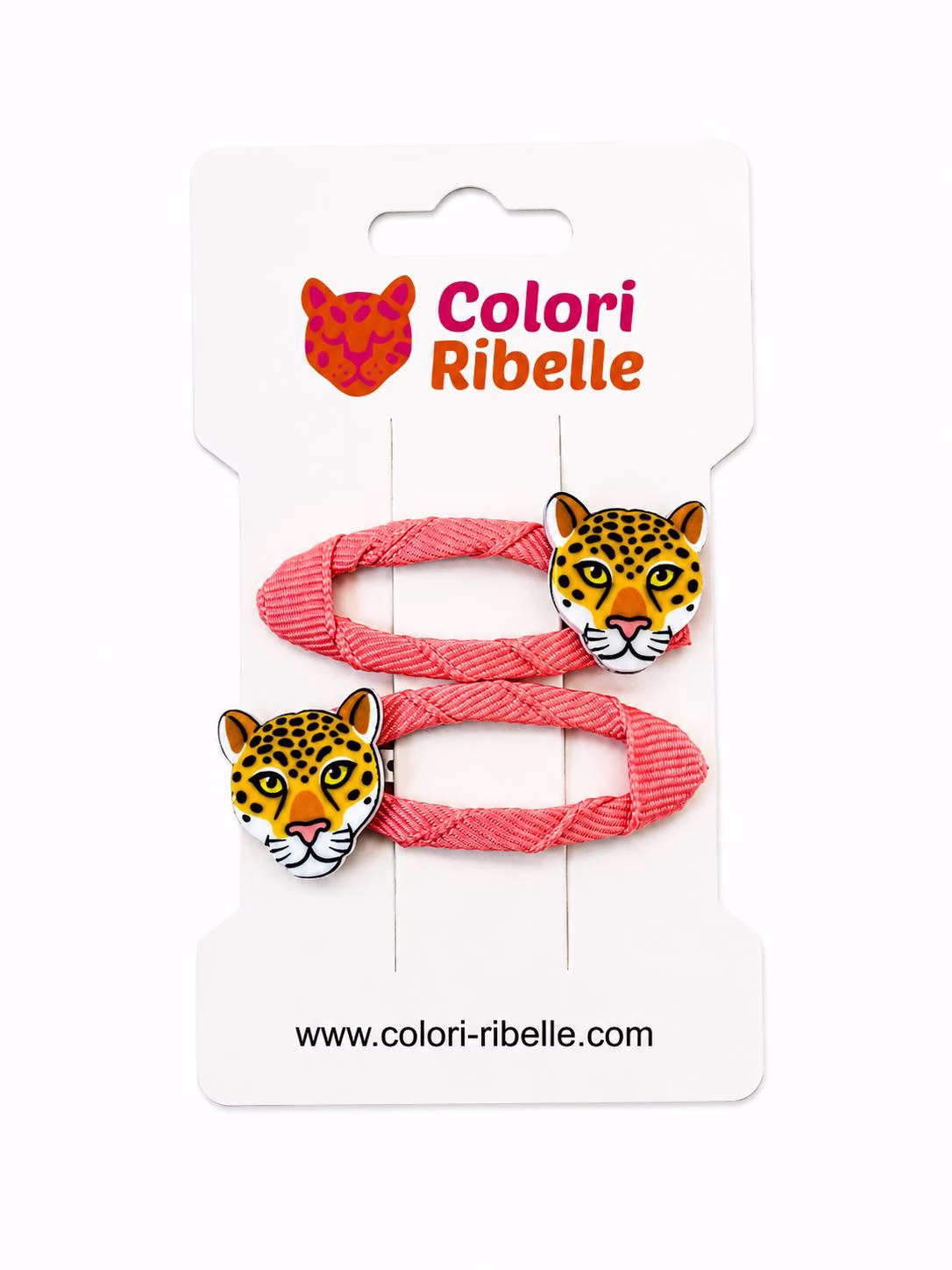 Haarspeldjes panter zalm — Haaraccessoires — Colori Ribelle