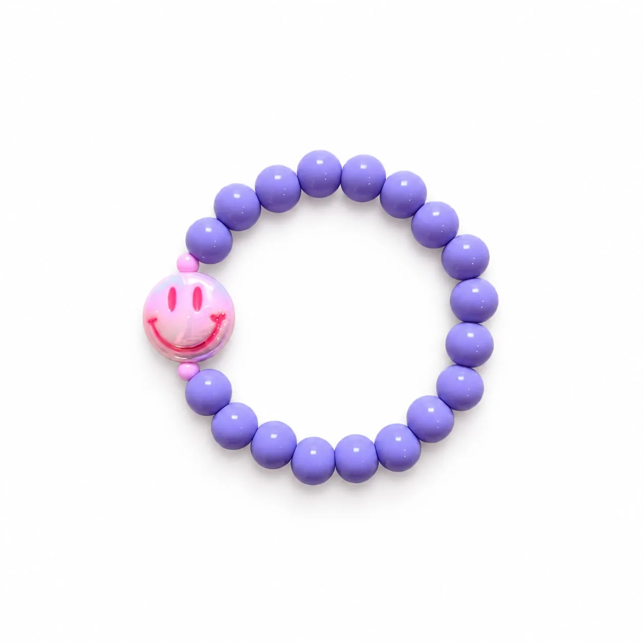 Armband lila smiley — Kindersieraden — Colori Ribelle