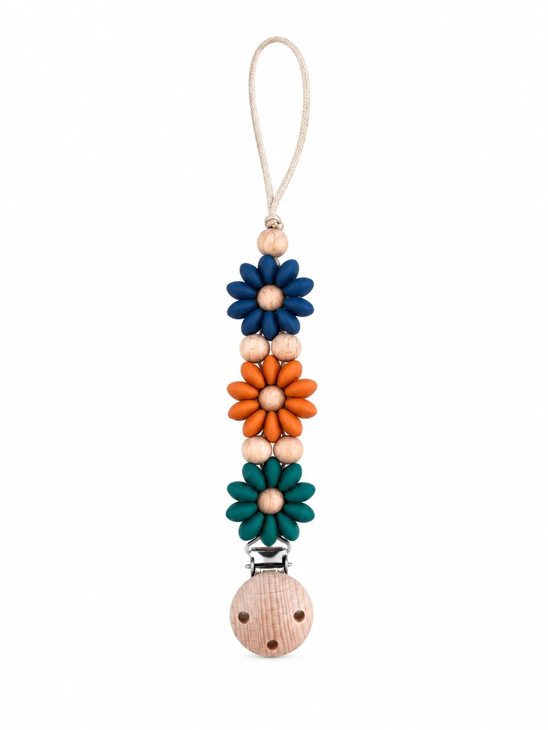 Speenkoord siliconen bloem blauw — Speenkoorden en speenknuffels — Colori Ribelle