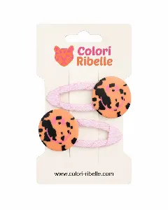 Haarspeldjes smiley leopard roze