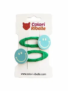 Haarspeldjes smiley blauw