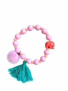 Armband roze olifant