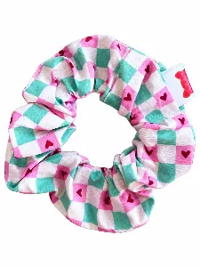 Scrunchie green hearts