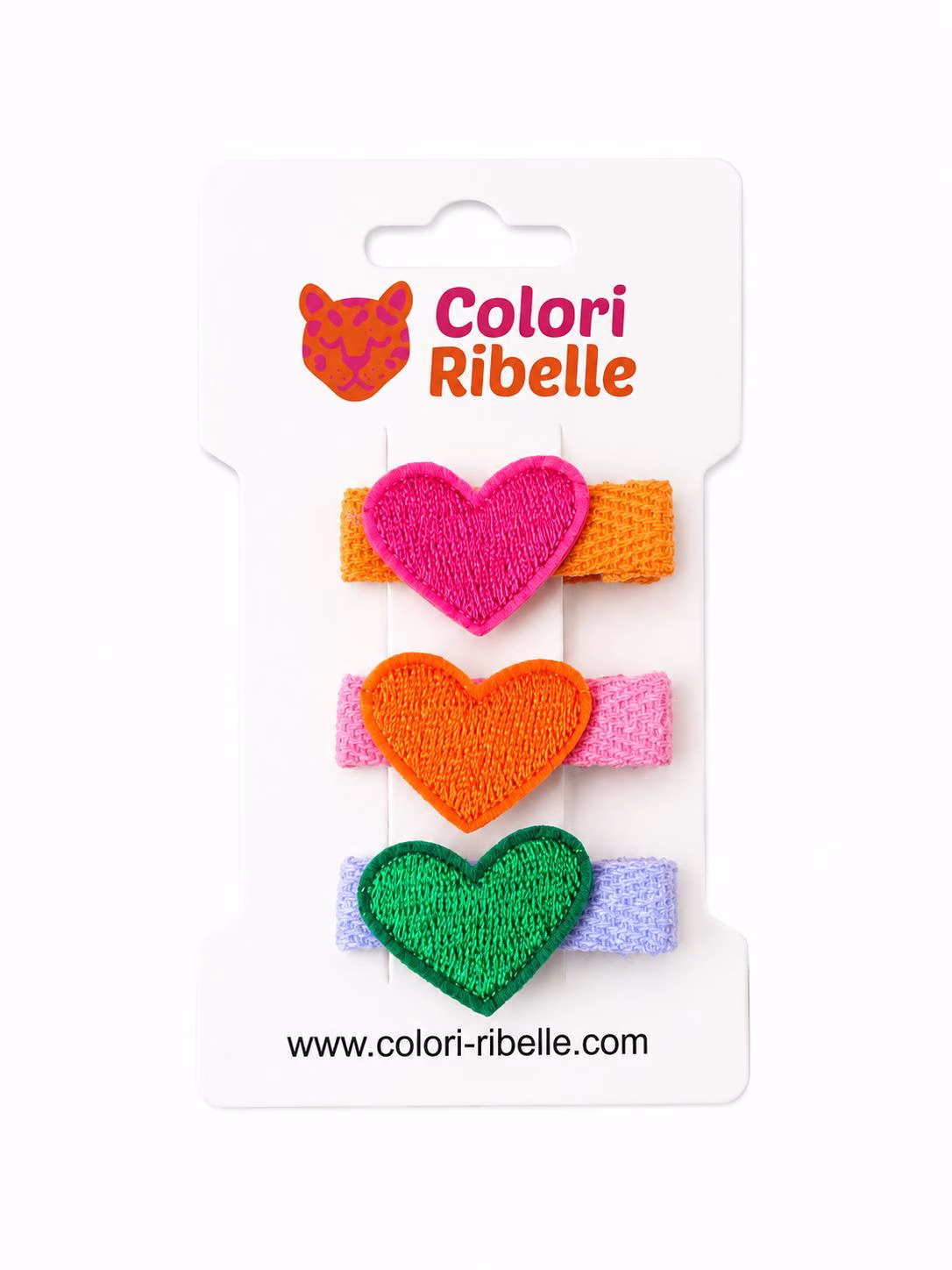 Babyspeldjes hartjes set van 3 — Haaraccessoires — Colori Ribelle