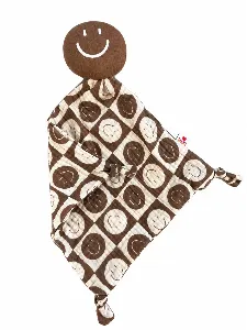 Knuffeldoek smiley bruin