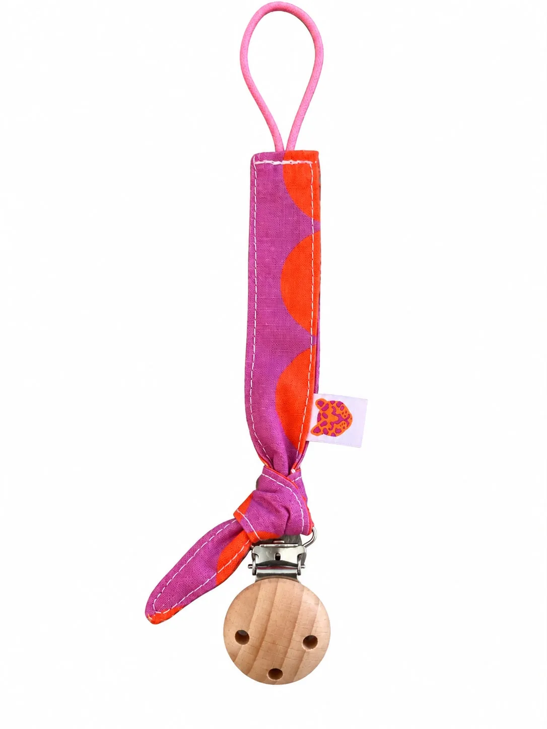 Speenkoord knoop roze/rood bobbel — Speenkoorden en speenknuffels — Colori Ribelle