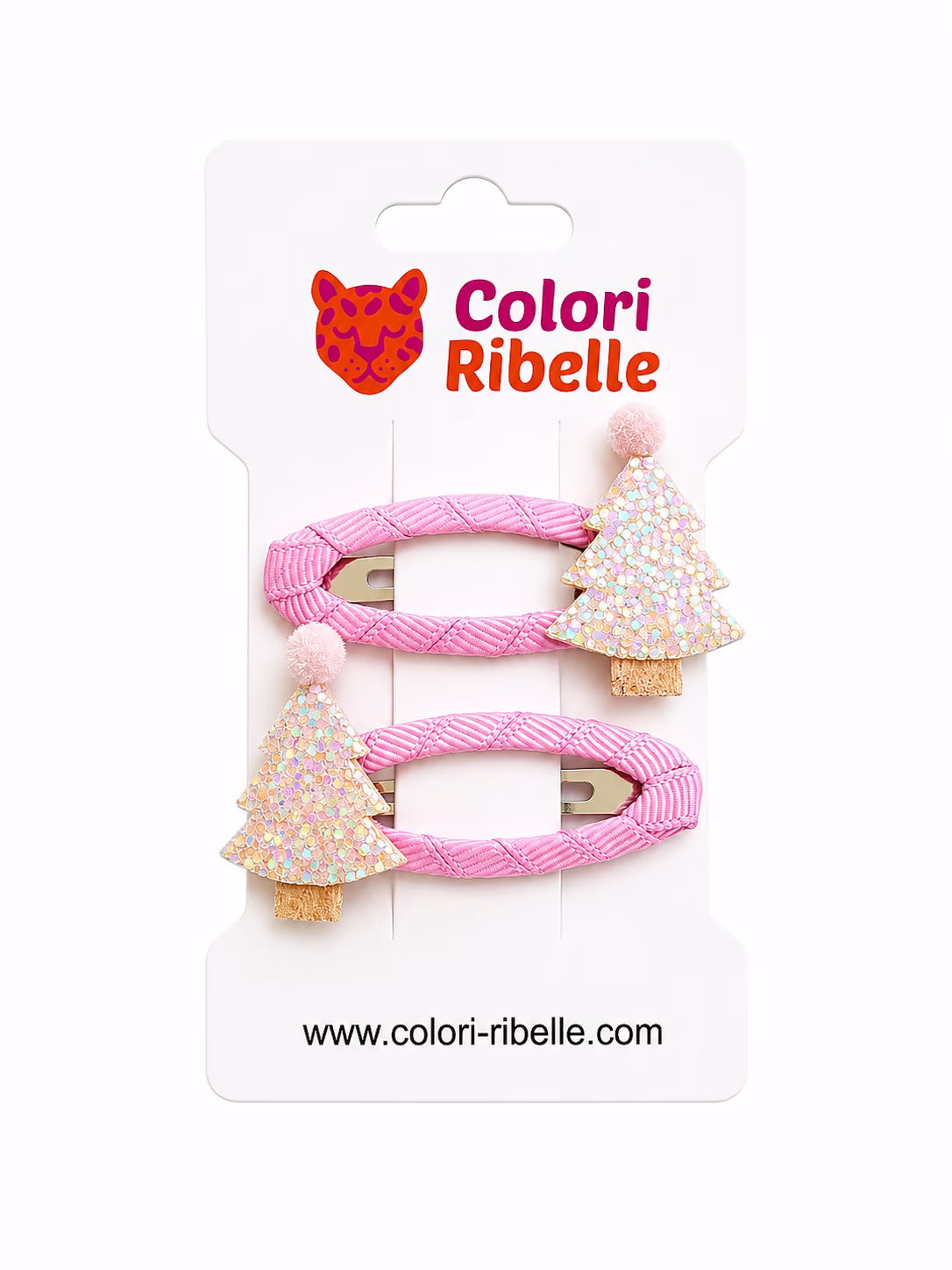 Haarspeldjes kerstboom licht-roze — Haaraccessoires — Colori Ribelle