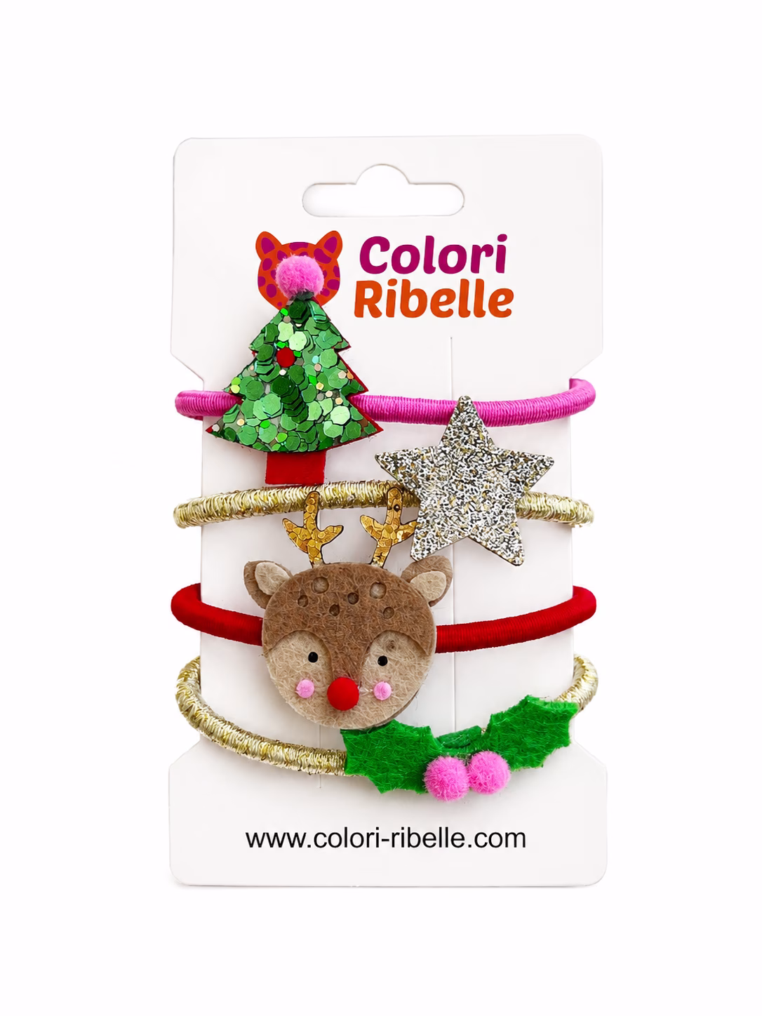 Haarelastiekjes kerst set van 4 — Haaraccessoires — Colori Ribelle