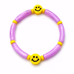 Armband tube lila met smiley