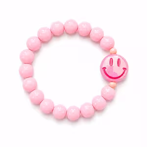 Armband smiley roze