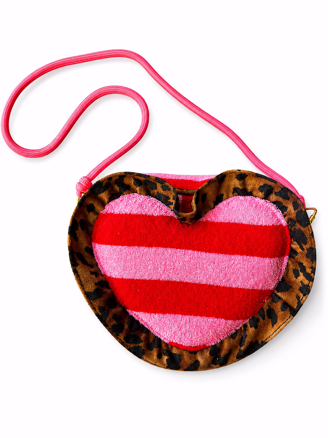 Tasje hart met Leopard ruffle — Tassen — Colori Ribelle