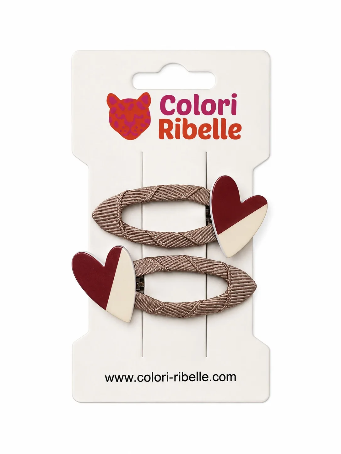 Haarspeldjes hartjes brown/beige — Haaraccessoires — Colori Ribelle